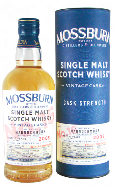 Mossburn Whisky Vintage Cask No. 16 Mannochmore 2008 Aged 10 Years Cask Strength 56,1% vol. 0,70 l