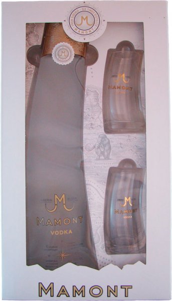 Mamont Vodka 0,70 l 40,0 % vol. in Geschenkverpackung mit 2 Gläsern