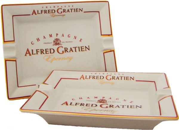 Vintage Zigaren Aschenbecher aus Porzellan mit Alfred Gratien-Logo