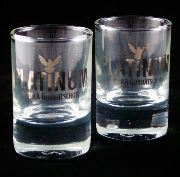 Wodka Gorbatschow Platinum Shot Glas - kurze Ausführung 1 Stück - Gär