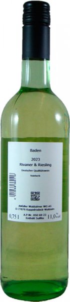 2023 Rivaner & Riesling QbA feinherb 0,75 l Waldulmer
